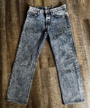 Vintage Levis Jeans Women's W31/L30 Blue Denim 501 Button Acid Wash 80s Made USA